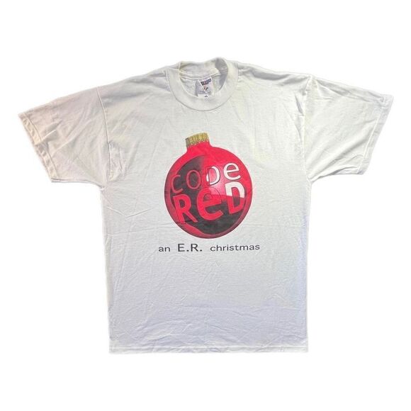 Vintage 90s Code Red An E.R. Christmas Tee - Picture 1 of 4